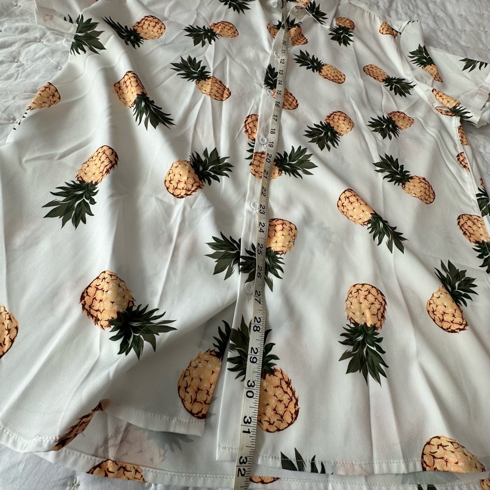 SHEIN White Pineapple Print Casual Shirt - Picture 5 of 5